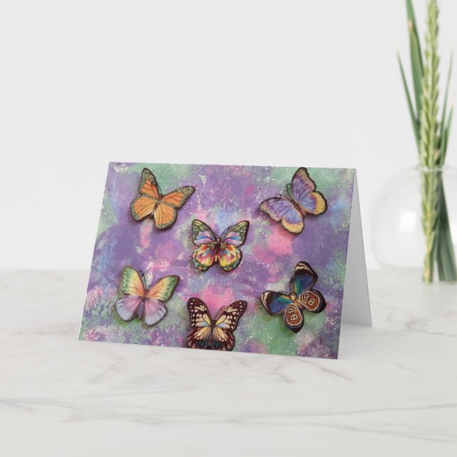 Festiva Tarjeta de felicitación para mariposa (Anverso)