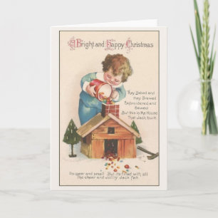 Festiva Tarjeta de felicitación para Navidades alegres y b