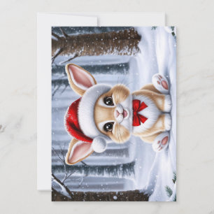 Festiva Tarjeta de felicitación para Navidades conejitos d