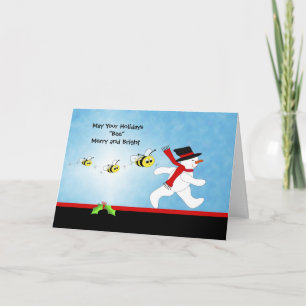 Festiva Tarjeta de felicitación para Navidades de abejas c