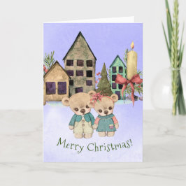 Festiva Tarjeta de felicitación para Navidades de Bears