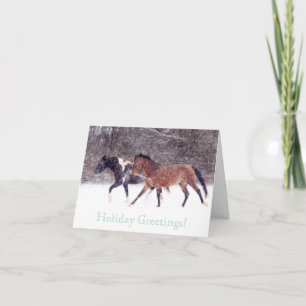 Festiva Tarjeta de felicitación para Navidades de caballos