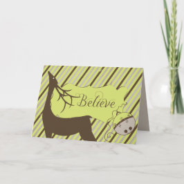 Festiva Tarjeta de felicitación para Navidades de franjas 