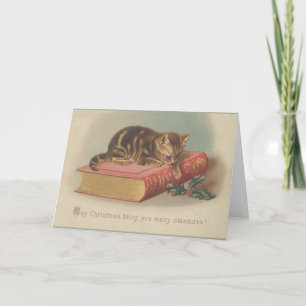 Festiva Tarjeta de felicitación para Navidades de gatitos 