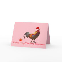 Tarjeta de felicitación para Navidades de pollo fo