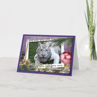 Festiva Tarjeta de felicitación para Navidades de tigres b