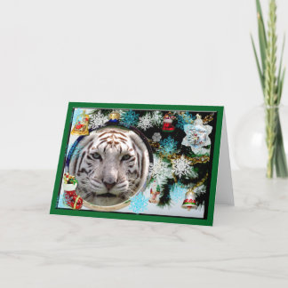 Festiva Tarjeta de felicitación para Navidades de tigres b