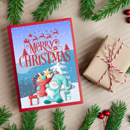 Festiva Tarjeta de felicitación para Navidades Gnome