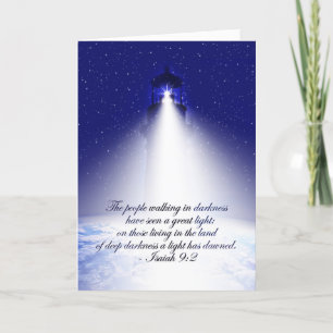 Festiva Tarjeta de felicitación para Navidades Isaiah 9:2