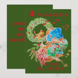 Festiva Tarjeta de felicitación para Navidades nietos
