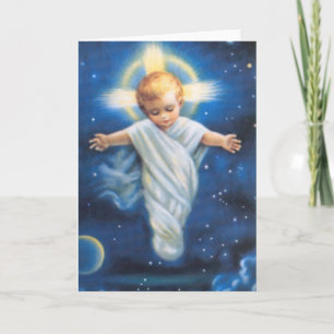 Festiva Tarjeta de felicitación para navidades/Niño Jesús