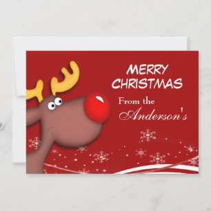 Festiva Tarjeta de felicitación para Navidades Rudolf