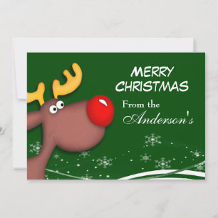 Festiva Tarjeta de felicitación para Navidades Rudolf