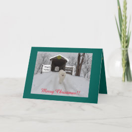 Festiva Tarjeta de felicitación para Navidades Samoyes, 7"