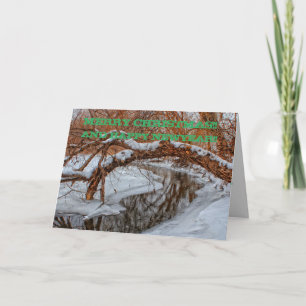 Festiva Tarjeta de felicitación para Navidades Snowy Creek