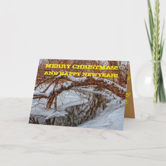 Festiva Tarjeta de felicitación para Navidades Snowy Creek (Anverso)