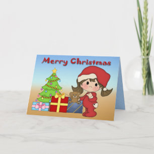 Festiva Tarjeta de felicitación para navidades Toddler Chi