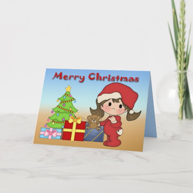 Festiva Tarjeta de felicitación para navidades Toddler Chi (Anverso)