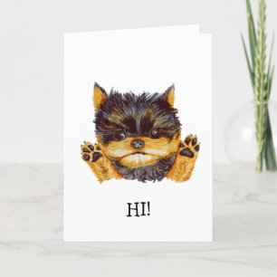 Festiva Tarjeta de felicitación para perro yorkie