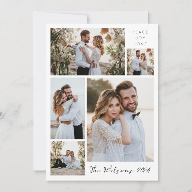 Festiva Tarjeta de Felicitación para Recién Casados con 5  (Anverso)