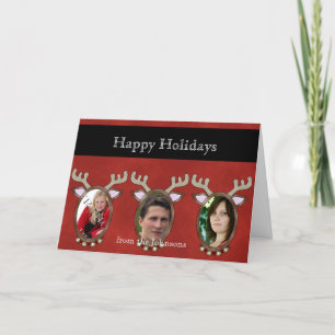 Festiva Tarjeta de felicitación para tres Navidades de fot