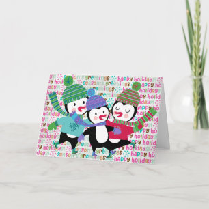 Festiva Tarjeta de felicitación patinadora del día de