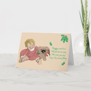 Festiva Tarjeta de felicitación pekingesa