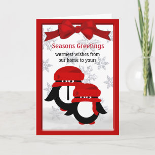 Festiva Tarjeta de felicitación Penguin Couple Seasons nav