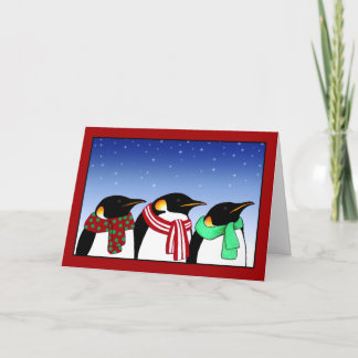 Festiva Tarjeta de felicitación Penguins para navidades