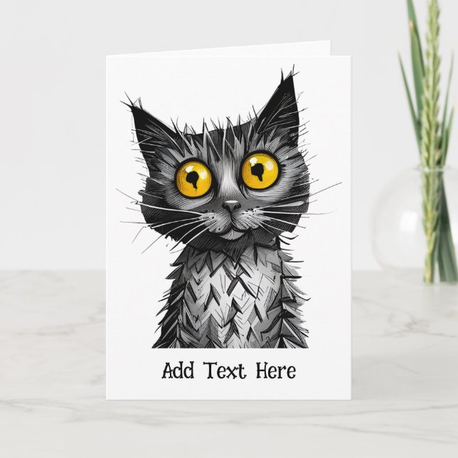 Festiva Tarjeta de felicitación personalizada para gatos (Anverso)