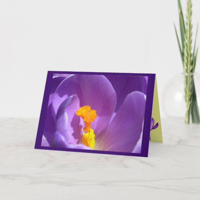 Festiva Tarjeta de felicitación Personalizado Crocus Flowe (Anverso)