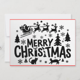 Festiva tarjeta de felicitación plana para navidades