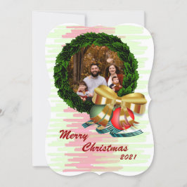 Festiva Tarjeta de felicitación plana Wreath para Navidade