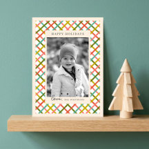 Tarjeta de felicitación plegable de foto entrecruz