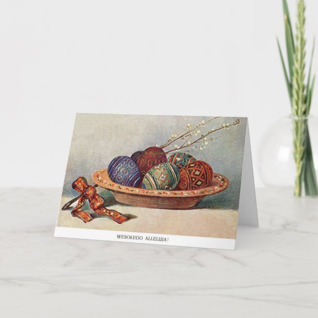 Festiva Tarjeta de felicitación polaca de Pascua del (Anverso)