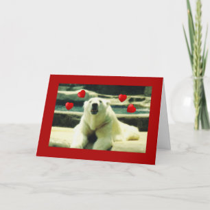 Festiva Tarjeta de felicitación Polar Bear Valentine