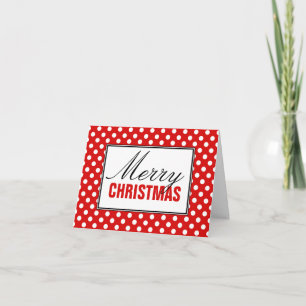 Festiva Tarjeta de felicitación Polka Dot Red Merry Christ