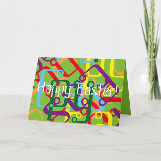 Festiva Tarjeta de felicitación por arte de pascua (Anverso)