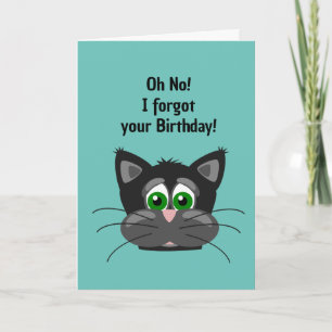 Festiva Tarjeta de felicitación por diseño de gato preocup