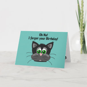 Festiva Tarjeta de felicitación por diseño de gato preocup