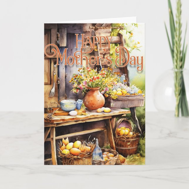 Festiva Tarjeta de felicitación por el día de la madre - C (Anverso)