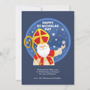 Festiva Tarjeta de felicitación por el Día de San Nicolás