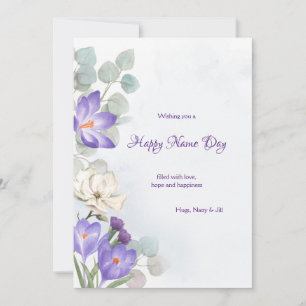Festiva Tarjeta de felicitación por el día del crocus de p