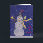 Festiva Tarjeta de felicitación por nieve feliz<br><div class="desc">¿Podría haber una imagen más encantadora del Invierno? Los hombres de nieve son tan adorables.</div>