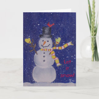 Festiva Tarjeta de felicitación por nieve feliz