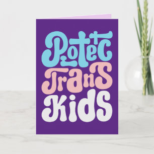Festiva Tarjeta de felicitación Protect Trans Kids (en bla