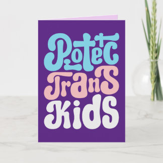 Festiva Tarjeta de felicitación Protect Trans Kids (en bla