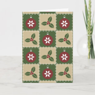 Festiva Tarjeta de felicitación Quilt para navidades