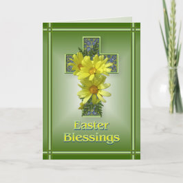 Festiva Tarjeta de felicitación Radiant Cross Easter Bless