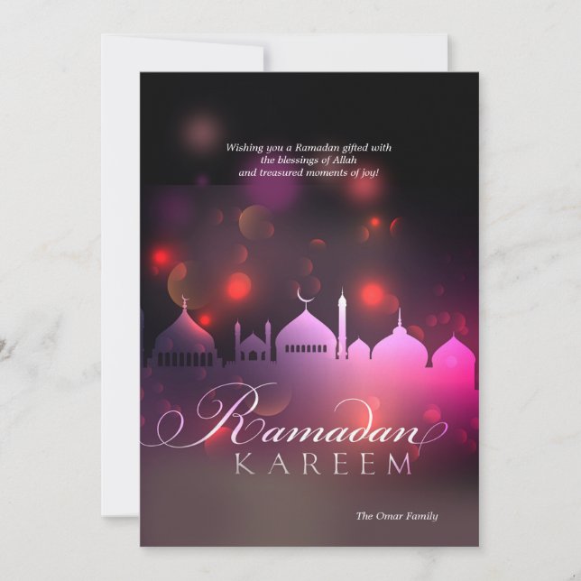 Festiva Tarjeta de felicitación Ramadan Kareem (Anverso)
